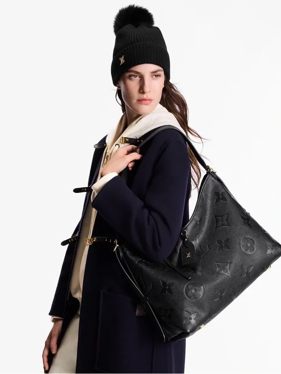 Louis Vuitton Black Monogram Empreinte Shoulder Bag with Gold Hardware - Picture 7 of 16